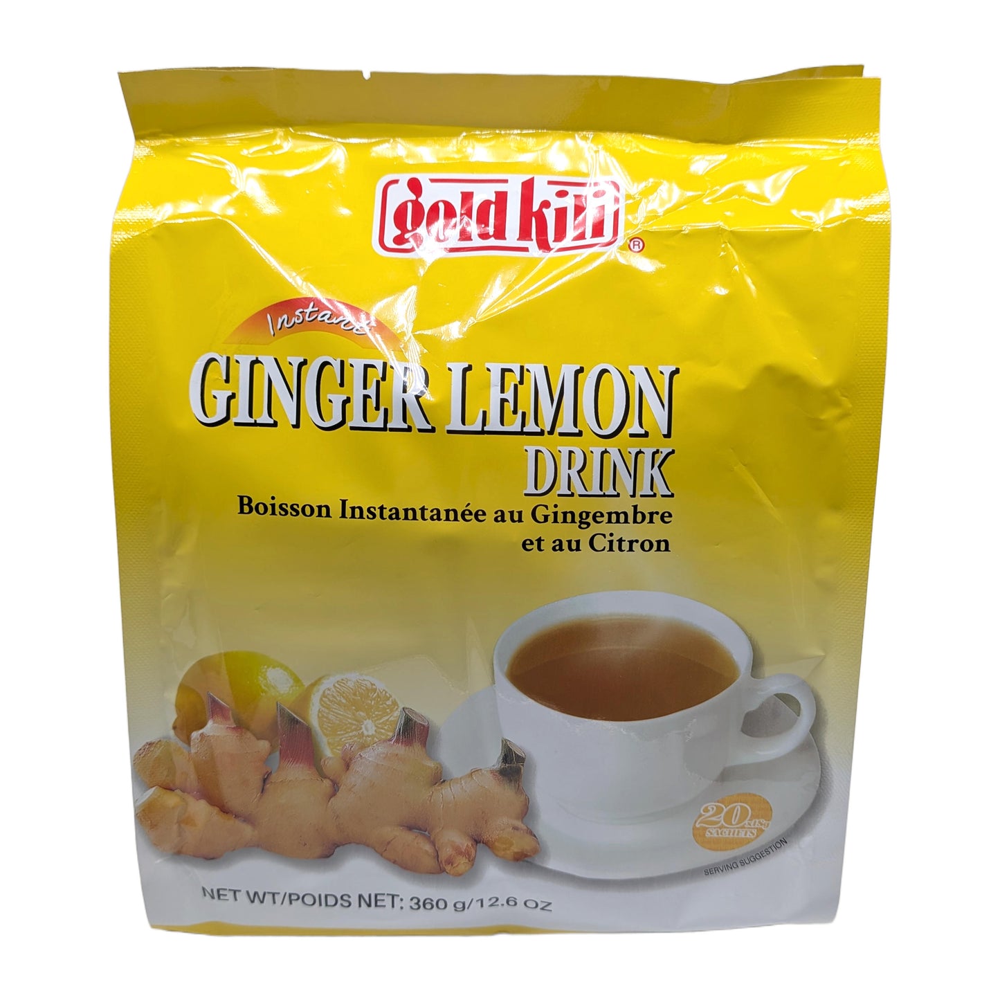 Gold Kili Instant Ginger Lemon Drink – 20 x 18g Sachets – Wohltuende Schärfe trifft spritzige Frische