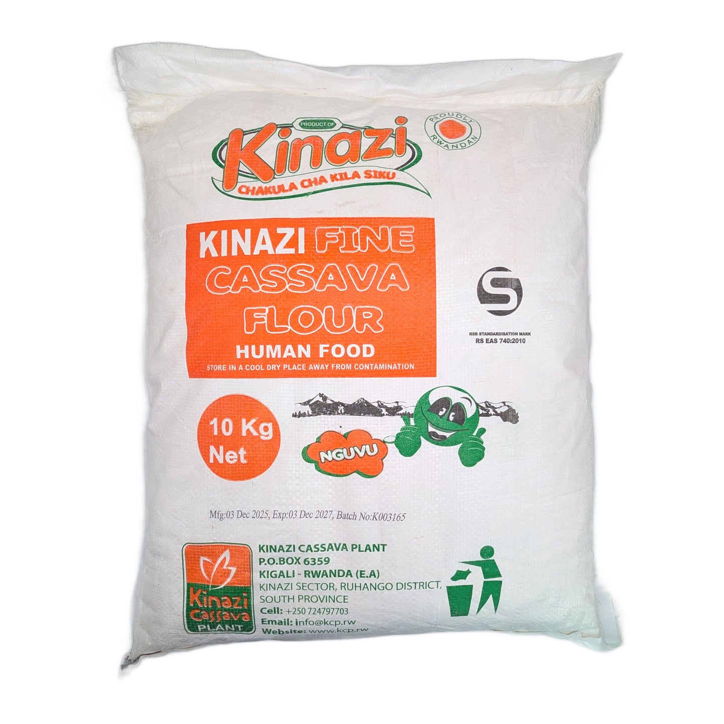Kinazi Fine Cassava Flour- 10 kg -Feines Maniokmehl aus Ruanda (Glutenfrei)