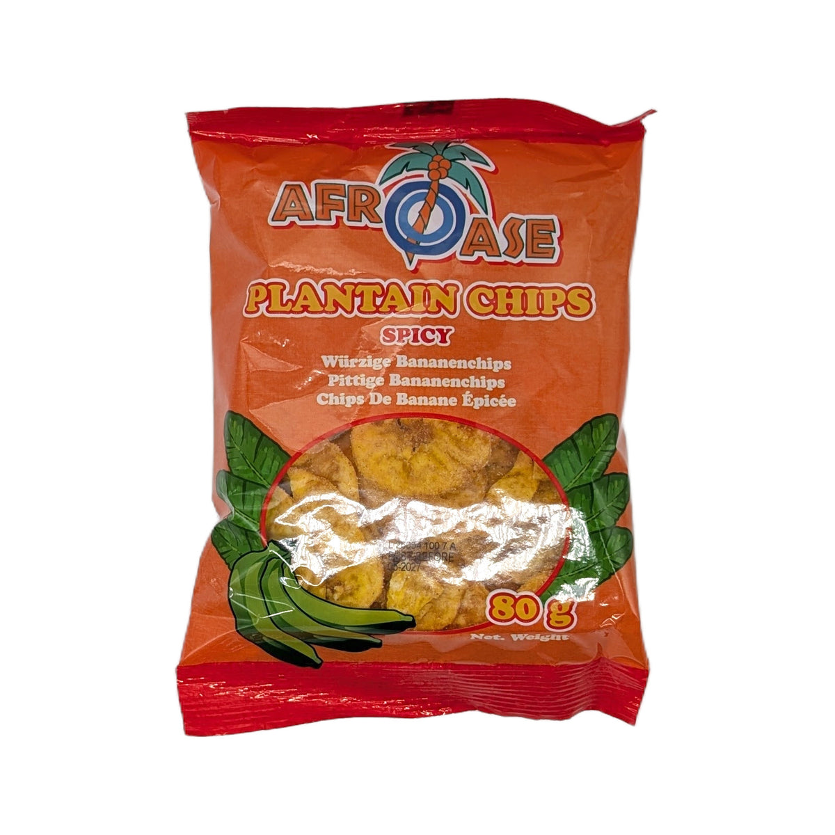 Plantain Chips Spicy (Pikante Kochbananenchips) – 80g von Afroase