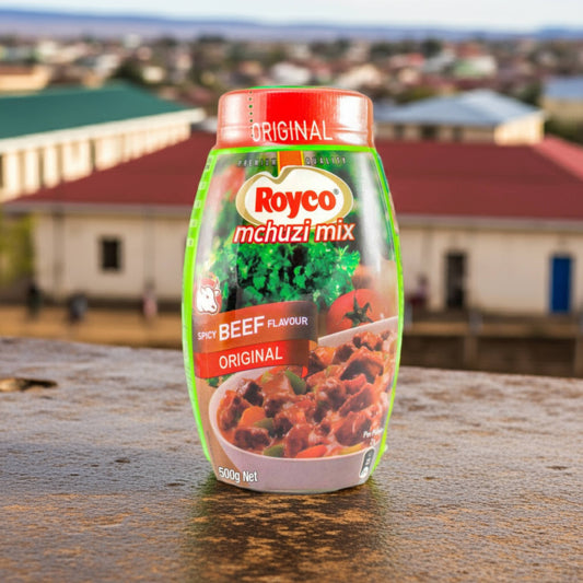 Royco Mchuzi Mix Beef 500 Gramm vor Gebäude in Kenya