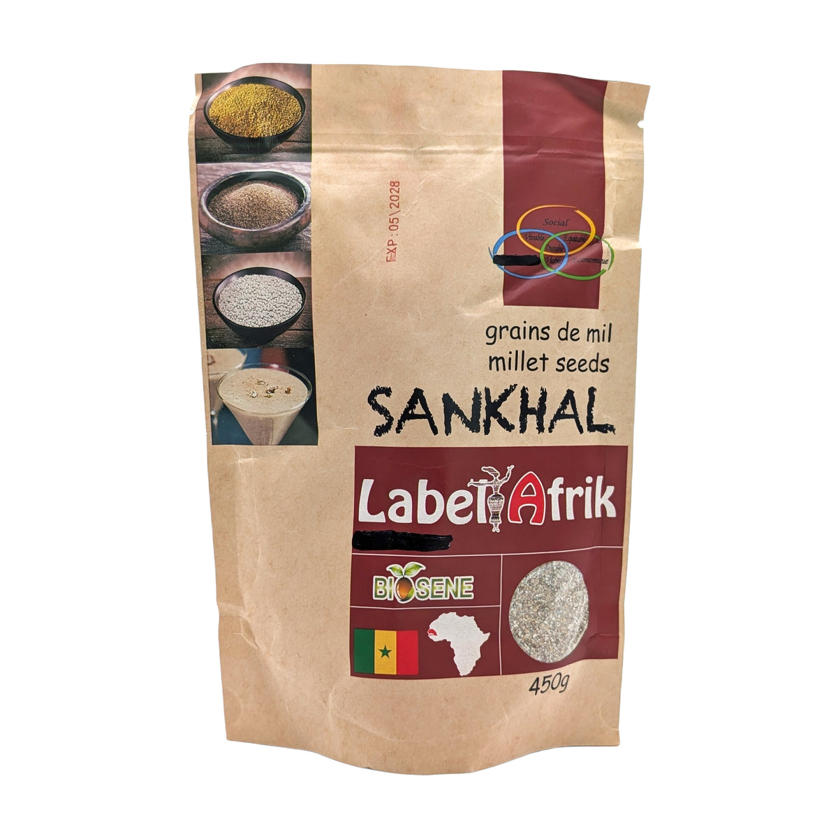 Label Afrik Sankal (Gereinigte Hirsegrütze / Gebrochene Hirse) – 450 g