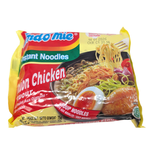 Indomie Instant Nudelsuppe "Onion Chicken Flavour" – 75g – Hähnchen-Zwiebel-Geschmack