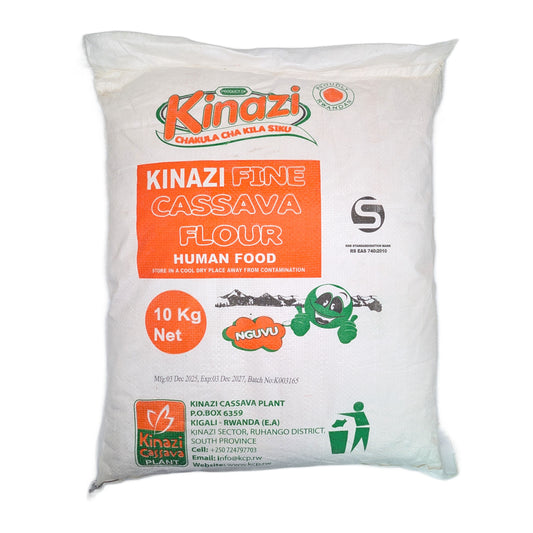 Kinazi Fine Cassava Flour- 10 kg -Feines Maniokmehl aus Ruanda (Glutenfrei)