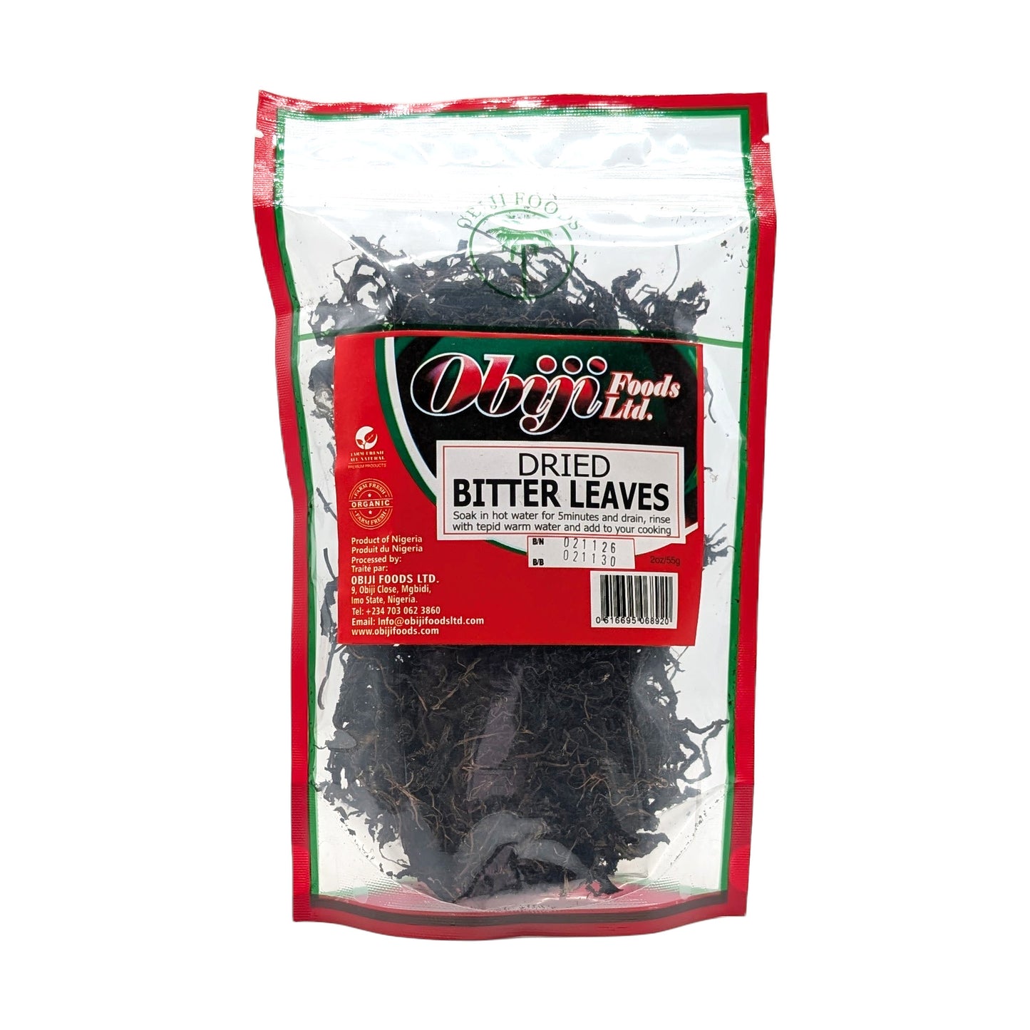 Getrocknete Bitterblätter (Dried Bitter Leaves) – 55g