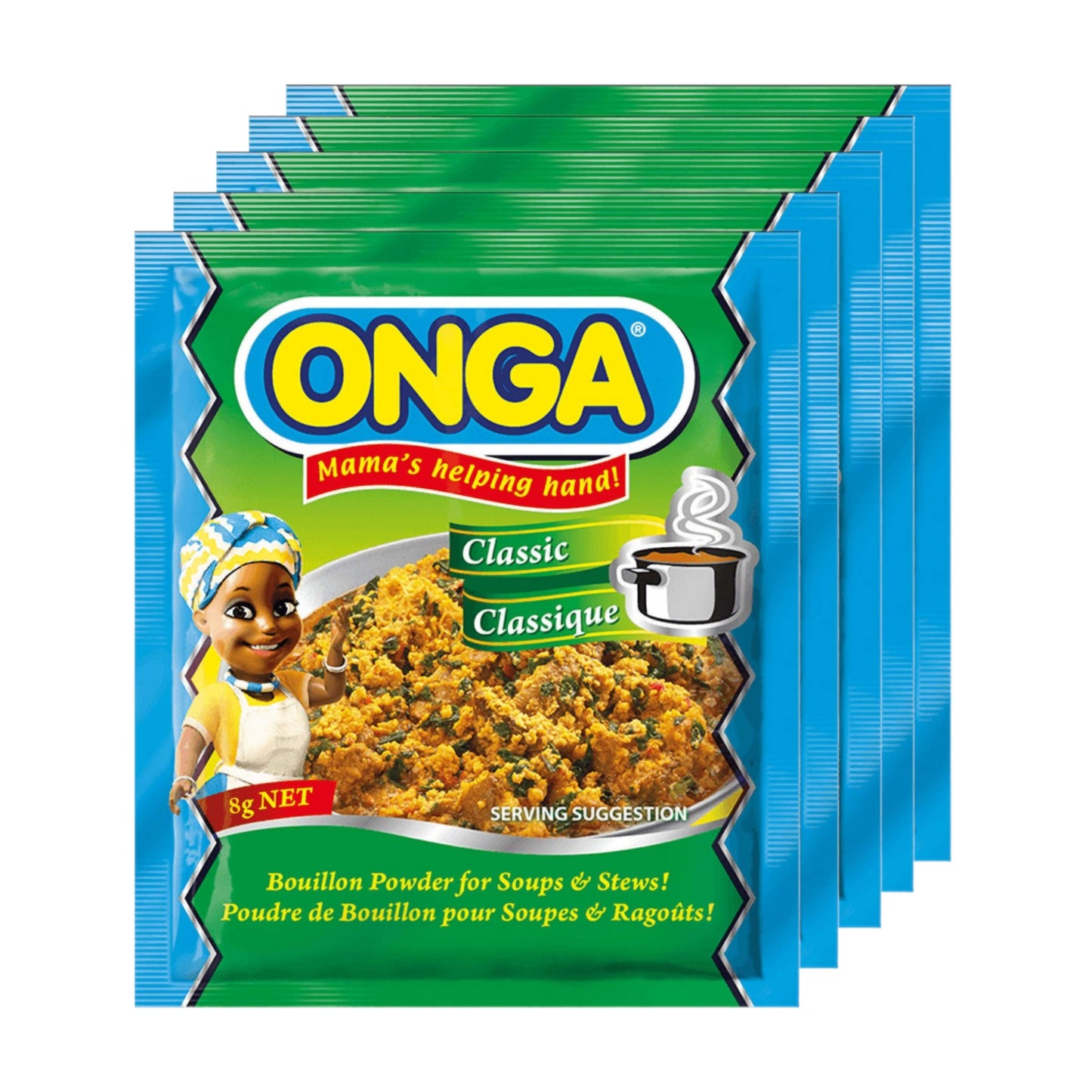 5 x 8g Onga Seasoning Classic – All-purpose seasoning mix for soups &amp; stews